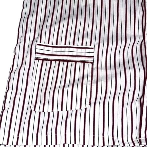 Mens Haband Striped Pajama Set Button-Up Shirt & Elastic Waist Pants M Polyester - Picture 6 of 9